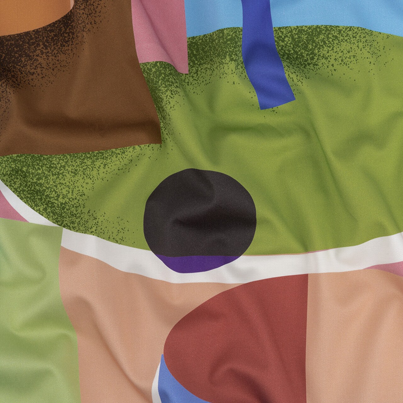 1 Yard Stretch Cotton Sateen Multicolor Abstract Wide Open Spaces Print fabric